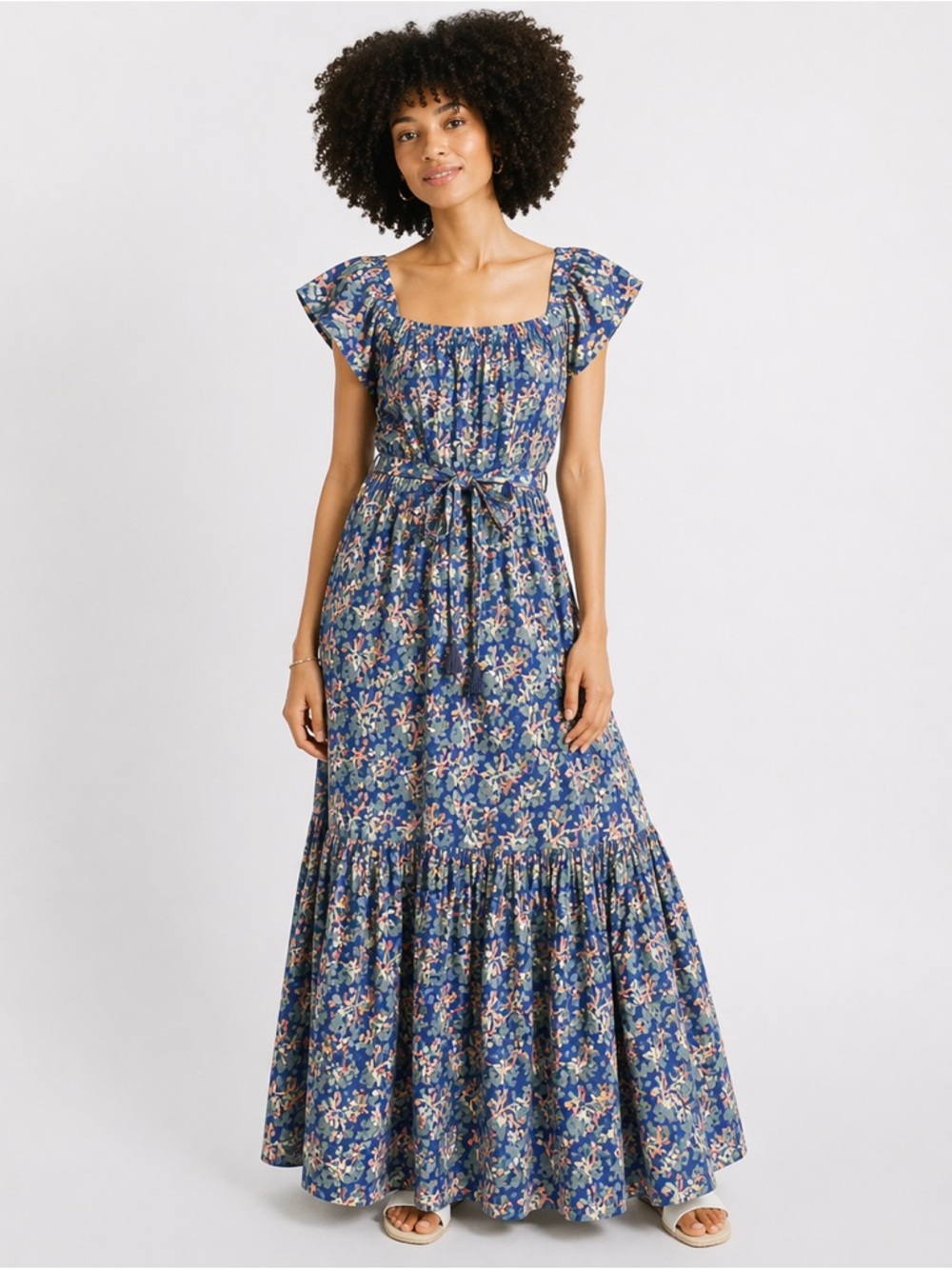 Mirth Provence Block Printed Maxi Dress Medium Relaxed Fit Sustainable